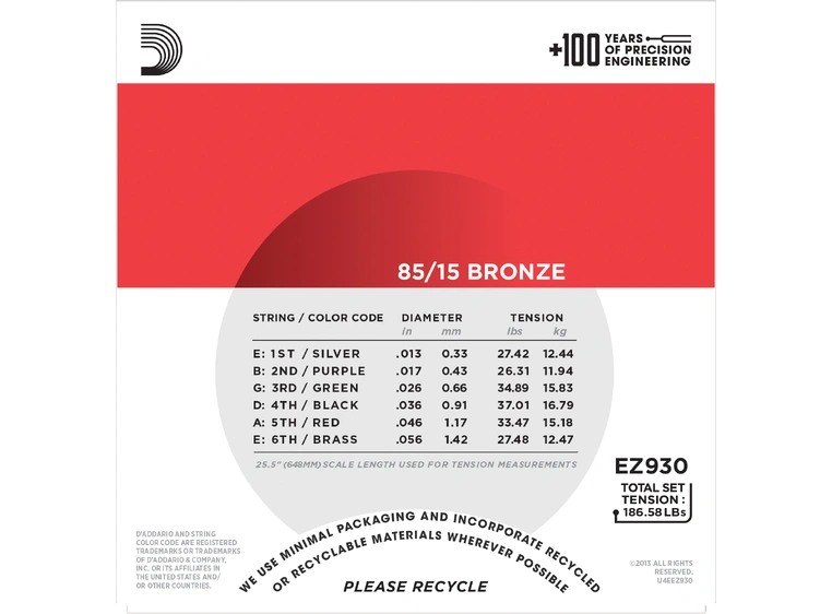 D'Addario EZ-930 Bronze 85/15 (013-056) 